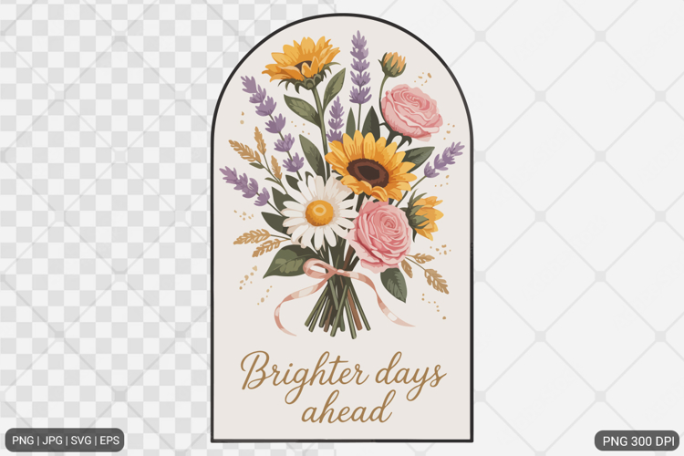 Boho Retro Flowers Motivational Quotes