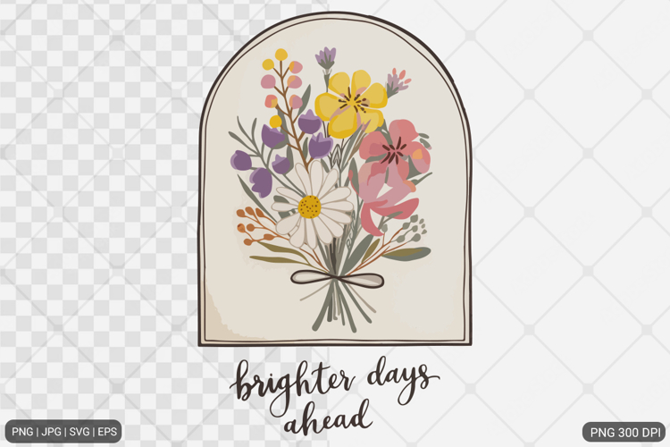 Boho Retro Flowers Motivational Quotes