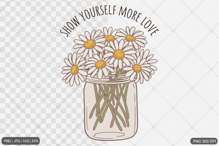 Boho Retro Flowers Motivational Quotes