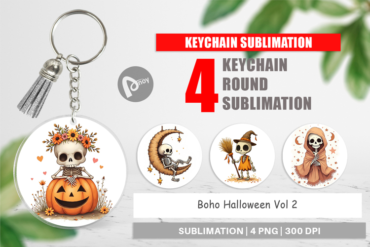 Keychain Boho Skeleton Halloween