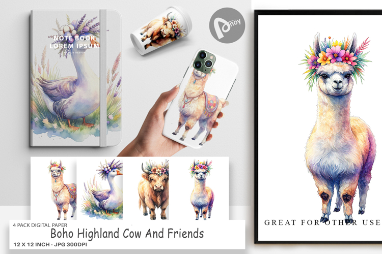 Boho Scrapbook Paper Image 7