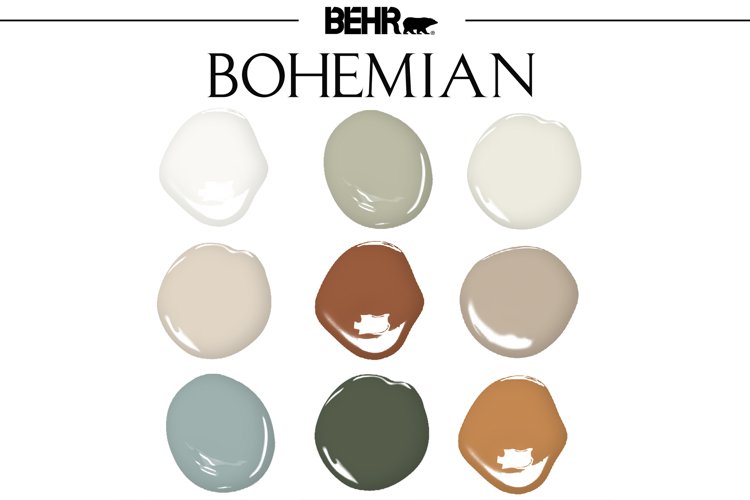 Bohemian Home Paint Palette, Behr, Boho House Color Palette