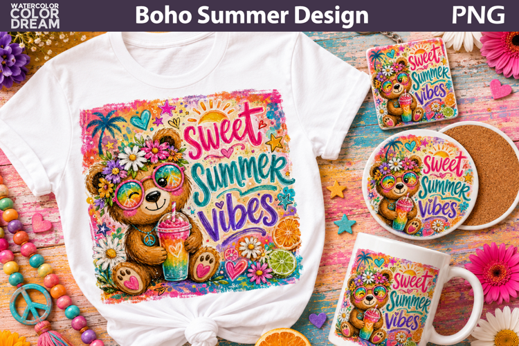 Sweet Summer Vibes | Cute Bear Sublimation