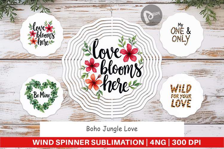 Boho Jungle Valentine Wind Spinner
