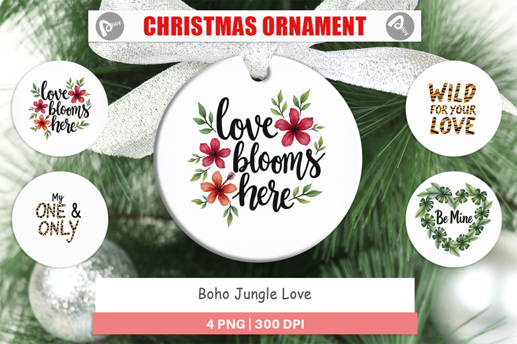 Boho Jungle Valentine Ornament