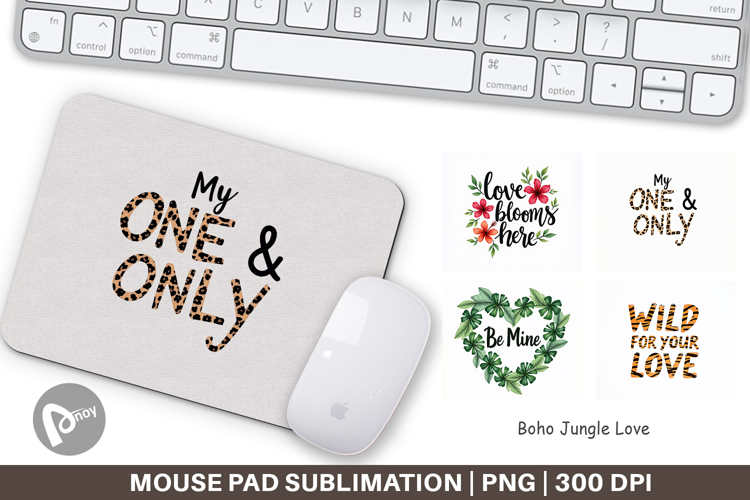Boho Jungle Valentine Mouse Pad