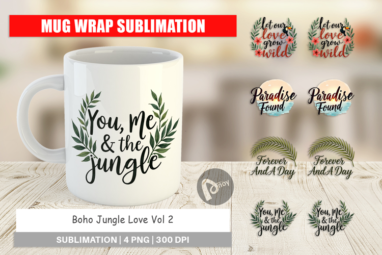 Boho Jungle Valentine Mug Wrap