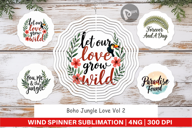 Boho Jungle Valentine Wind Spinner
