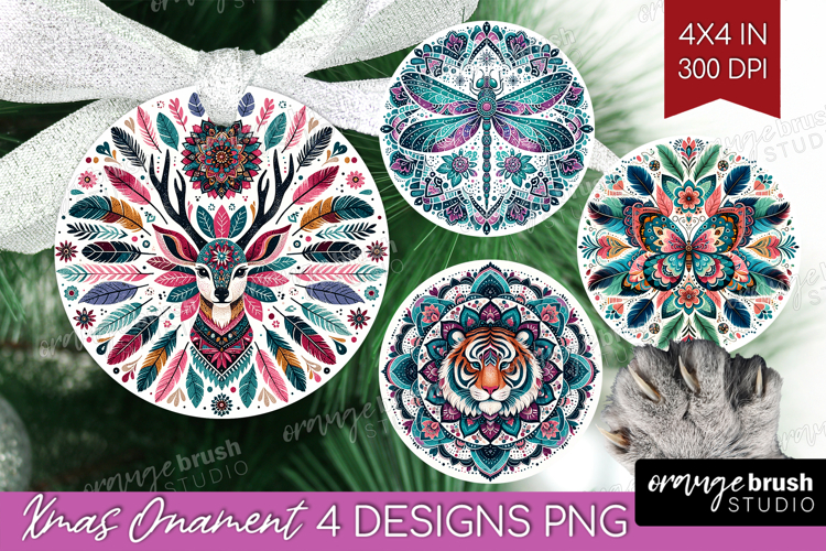 Boho Animal Ornament PNG - Mandala PNG Sublimation