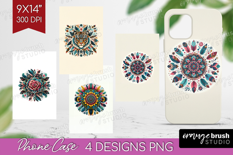 Boho Animal Phone Case PNG - Mandala Case PNG Sublimation