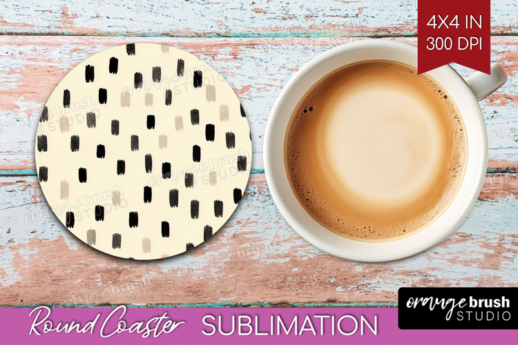 Boho Aesthetic Round Coaster - Minimalist Coaster PNG