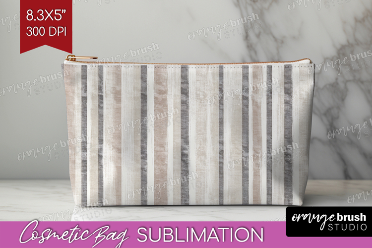 Boho Aesthetic Cosmetic Bag - Minimalist Makeup Bag PNG