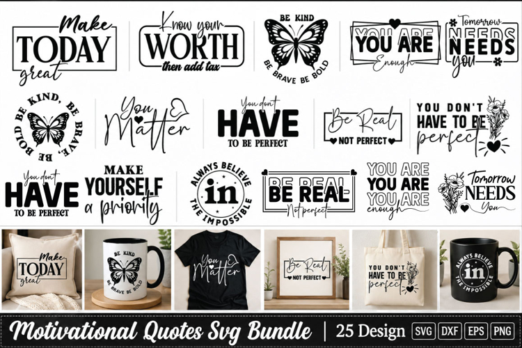 Boho Motivational Quotes Svg Bundle