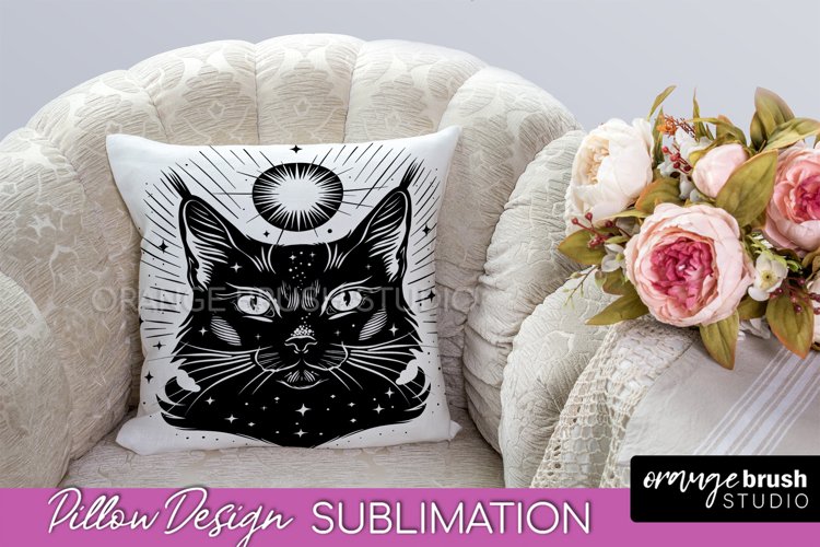 Boho Mystical Pillow Cover Celestial Pillow Sublimation PNG
