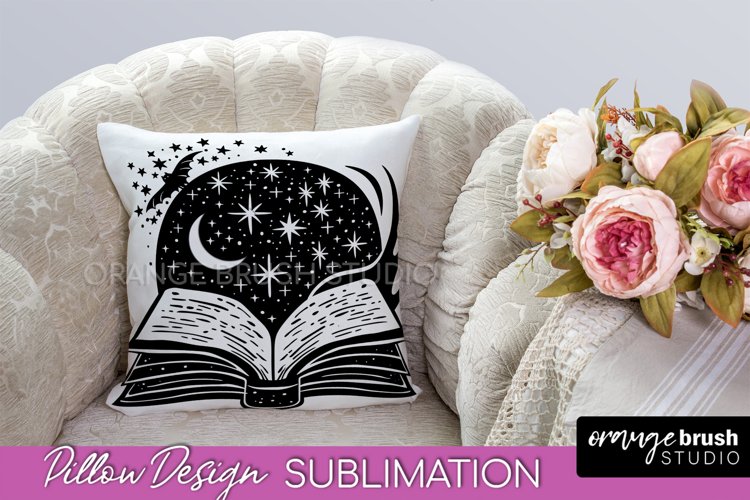 Boho Mystical Pillow Cover Celestial Pillow Sublimation PNG