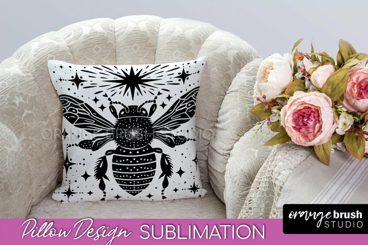 Boho Mystical Pillow Cover, Celestial Pillow Sublimation PNG
