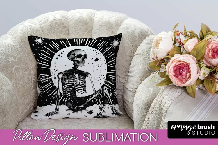 Boho Mystical Pillow Cover, Celestial Pillow Sublimation PNG
