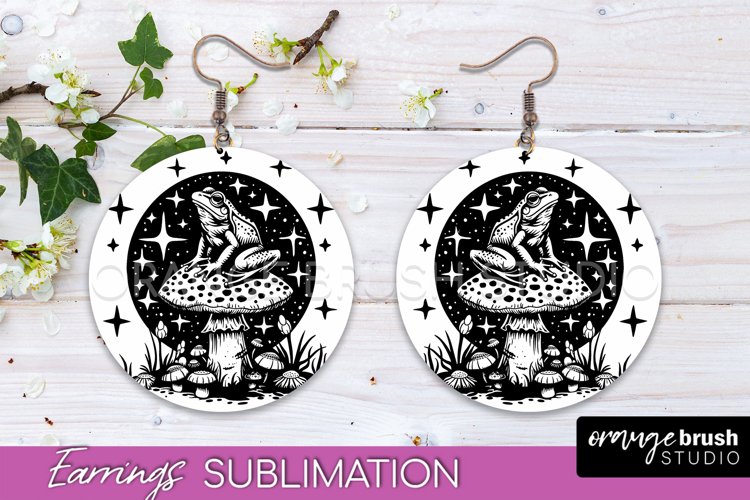 Boho Mystical Round Earrings Sublimation, Celestial Earrings