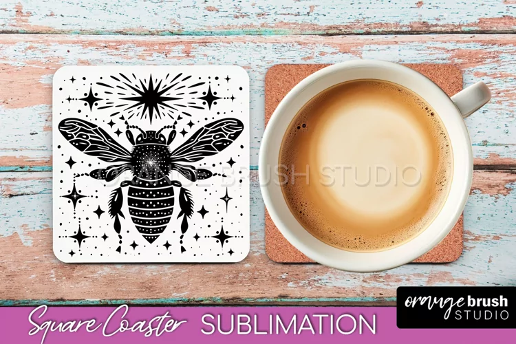 Boho Mystical Square Coaster PNG - Celestial Sublimation