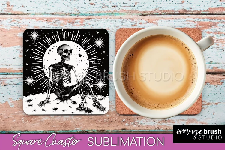 Boho Mystical Square Coaster PNG - Celestial Sublimation