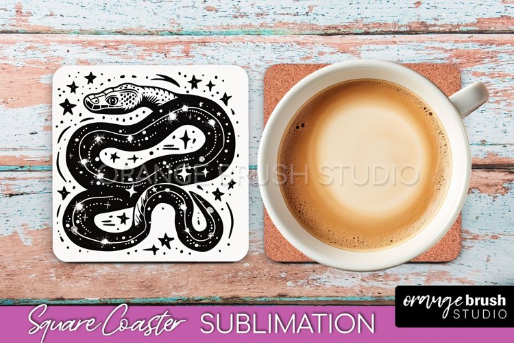 Boho Mystical Square Coaster PNG - Celestial Sublimation