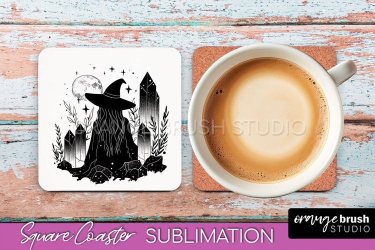 Boho Mystical Square Coaster PNG - Celestial Sublimation