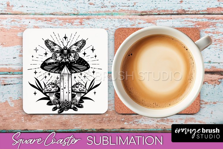 Boho Mystical Square Coaster PNG - Celestial Sublimation