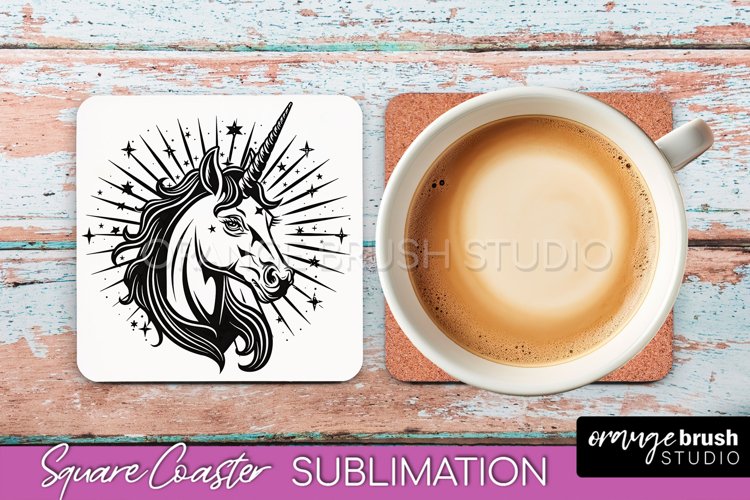 Boho Mystical Square Coaster PNG - Celestial Sublimation