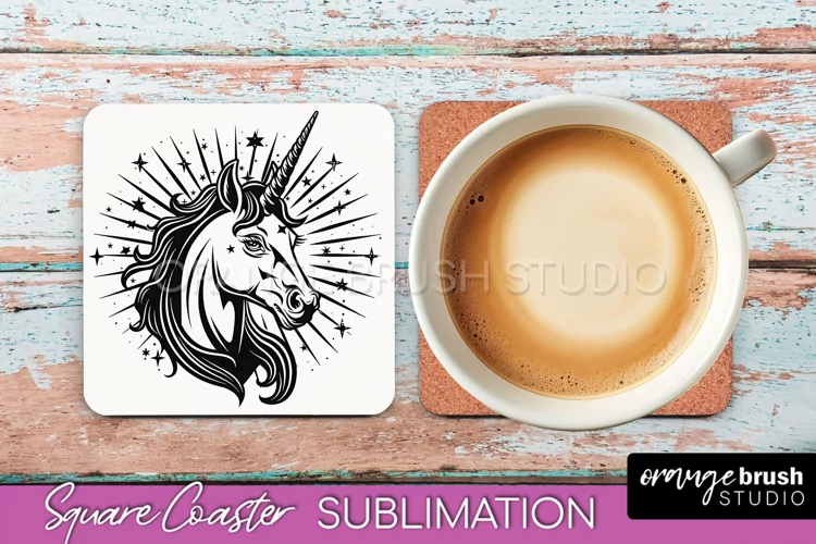 Boho Mystical Square Coaster PNG - Celestial Sublimation
