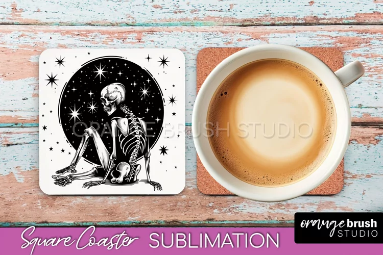 Boho Mystical Square Coaster PNG - Celestial Sublimation