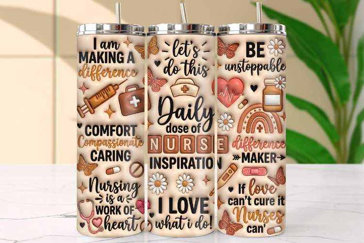 Boho Neutral Nurse Inspiration Quotes Tumbler Wrap