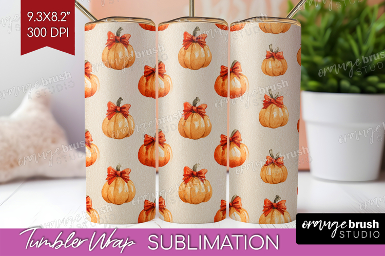 Boho Pumpkin Tumbler Wrap - Coquette Tumbler PNG Sublimation
