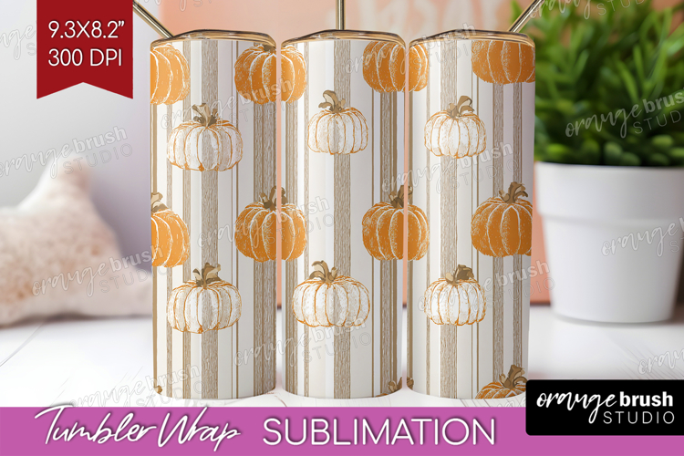Boho Pumpkin Tumbler Wrap - Coquette Tumbler PNG Sublimation