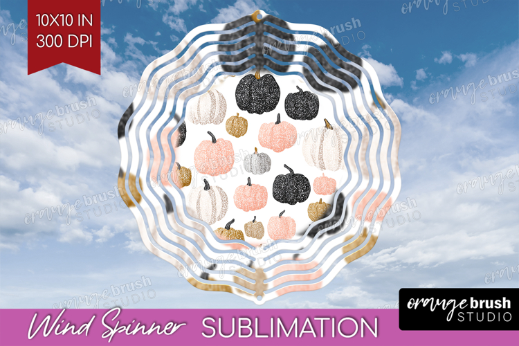 Boho Pumpkin Wind Spinner Sublimation PNG - Coquette Round