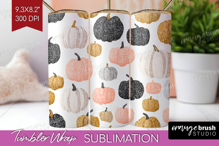 Boho Pumpkin Tumbler Wrap - Coquette Tumbler PNG Sublimation