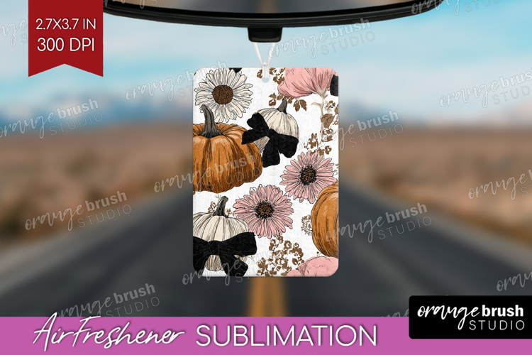 Boho Pumpkin Air Freshener PNG - Coquette PNG Sublimation
