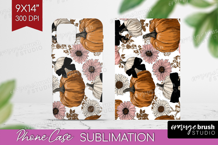 Boho Pumpkin Phone Case PNG - Coquette Case PNG Sublimation