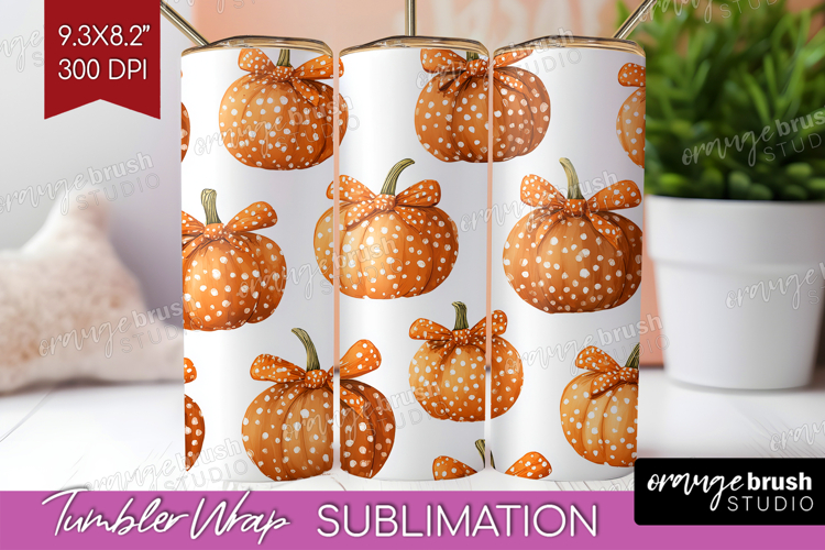 Boho Pumpkin Tumbler Wrap - Coquette Tumbler PNG Sublimation