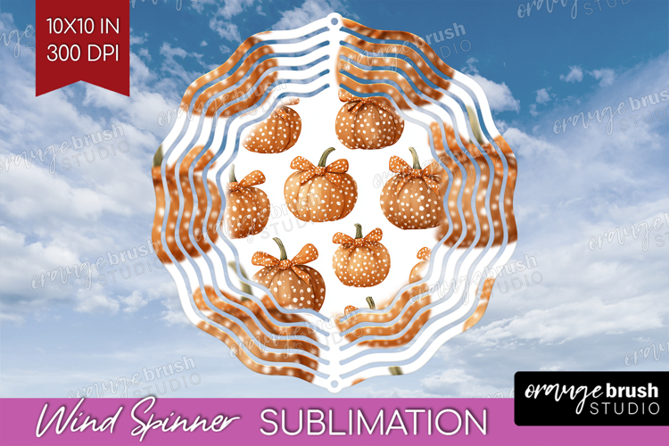 Boho Pumpkin Wind Spinner Sublimation PNG - Coquette Round