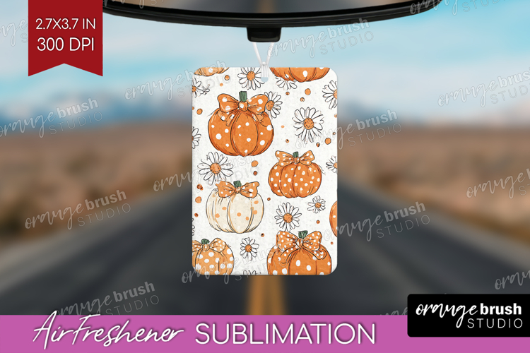 Boho Pumpkin Air Freshener PNG - Coquette PNG Sublimation