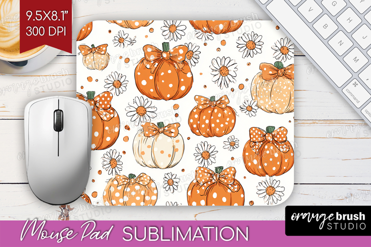 Boho Pumpkin Mouse Pad Sublimation - Coquette Mousepad PNG