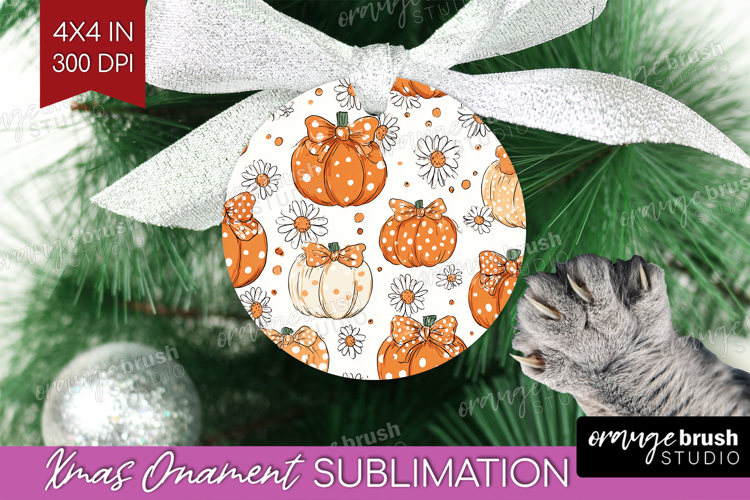 Boho Pumpkin Ornament PNG - Coquette PNG Sublimation