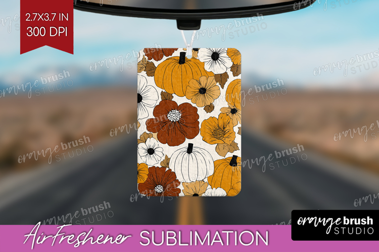 Boho Pumpkin Air Freshener PNG - Coquette PNG Sublimation
