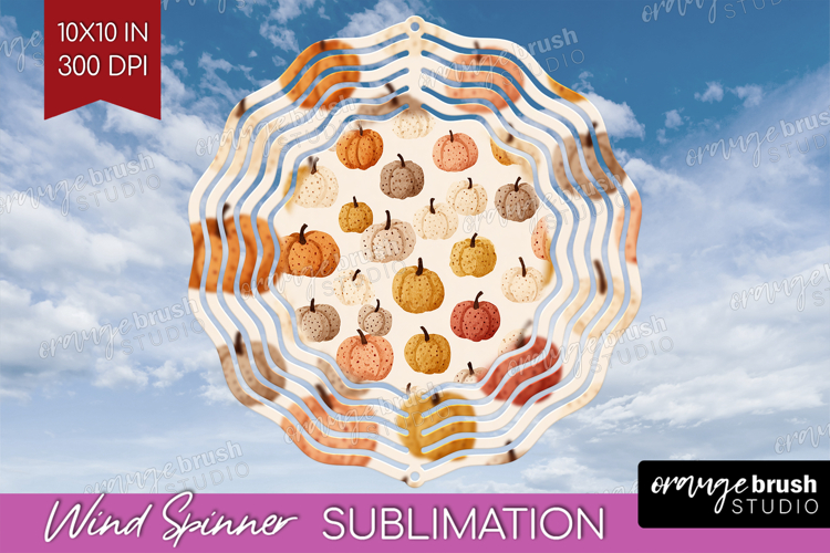 Boho Pumpkin Wind Spinner Sublimation PNG - Coquette Round