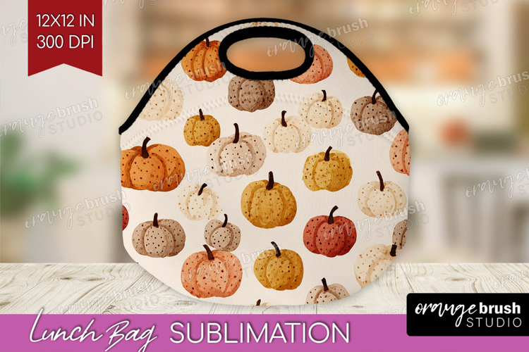 Boho Pumpkin Lunch Bag - Coquette Lunch Bug PNG Sublimation