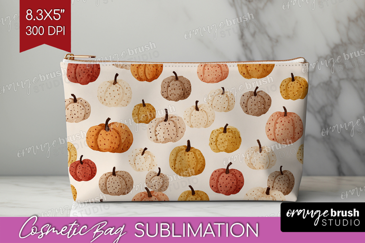 Boho Pumpkin Cosmetic Bag - Coquette Makeup Bag PNG