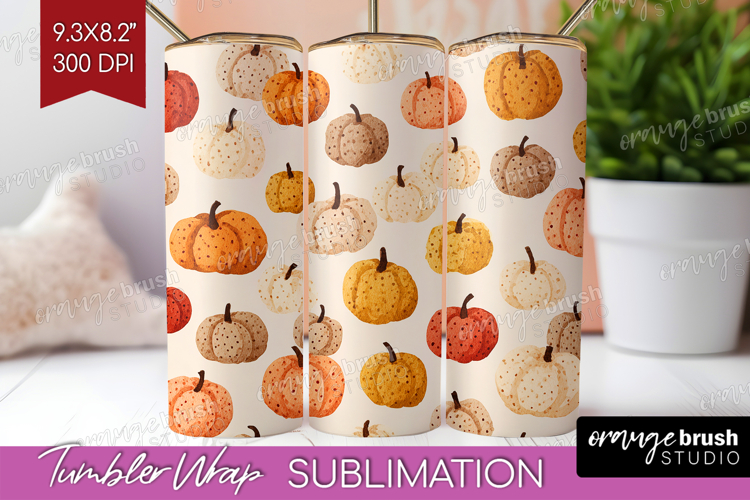 Boho Pumpkin Tumbler Wrap - Coquette Tumbler PNG Sublimation