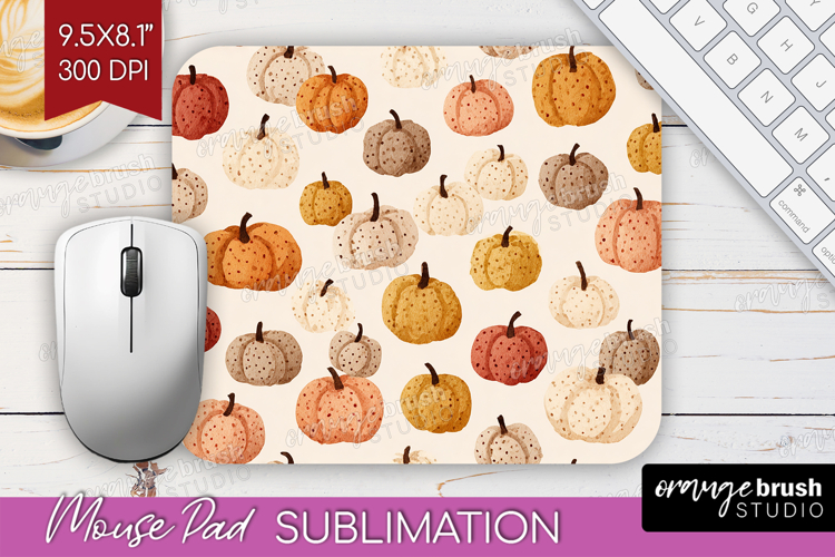 Boho Pumpkin Mouse Pad Sublimation - Coquette Mousepad PNG