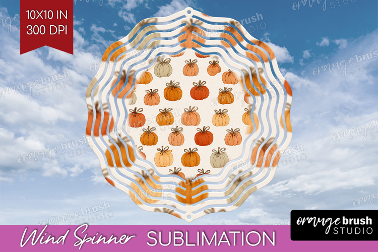 Boho Pumpkin Wind Spinner Sublimation PNG - Coquette Round