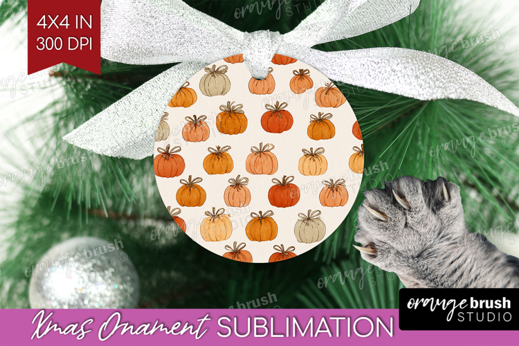 Boho Pumpkin Ornament PNG - Coquette PNG Sublimation